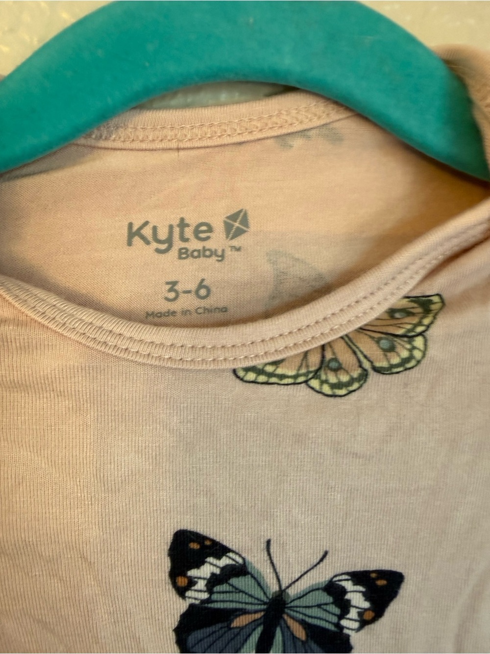 Kyte BABY Pink Butterfly Short Sleeve Bodysuit - Picture 3 of 4